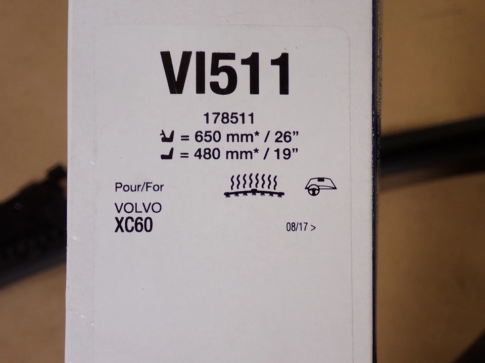 Valeo VI511 Heated Windshield Wiper Blade Set Front 31490720 for Volvo XC60 Foto 4 de 4