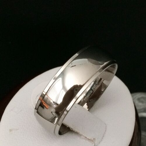 Titanium Men's Wedding Anniversary Band Ring Dome Mirror Polished 8MM 6MM 4MM - Picture 1 of 2