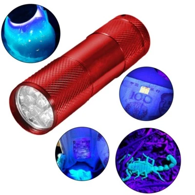 (Rouge)4.5 V 9LED UV Lampe De Poche Mini Expert Jade Torche De 365 400 Nm FR - Photo 1/4