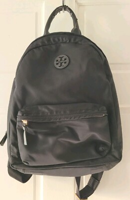 Tory Burch Black Backpack with Gold Accents Tory Burch Ella Navy Blue Nylon Backpack Tory Burch | TLC US main image 4