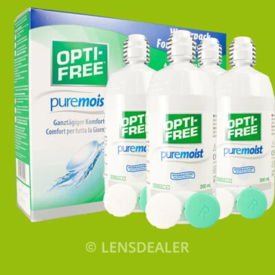 ALCON Opti Free Pure Moist 4 x 300ml Sparpack All in One Kombilösung Kontaktlinsen ...