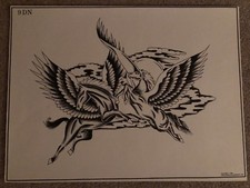 Collectible Vintage Don Nolan B W Tattoo Design Back Piece Spaulding Rogers