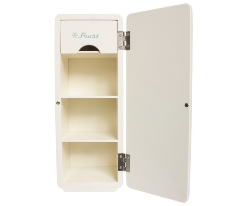 MAILEG Kühlschrank Eisfach Cooler Holz Weiß 30 cm Puppenküche Retro Hase NEU! - Bild 2 von 2