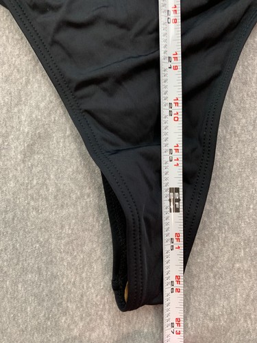 Silky Monokini Brazilian Thong 1 PC Swimsuit Womens size L Black Tummy Control - Picture 12 of 13