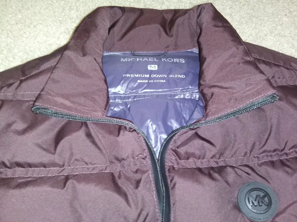 NWT Michael Kors Men's Quilted Puffer Vest. medium. Maroon - Image 3 of 4