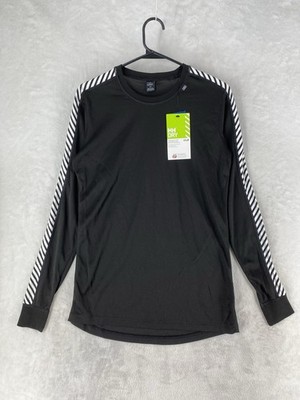 Helly Hansen Shirt Womens Large Black HH Dry Original Crew Base Layer NEW $60