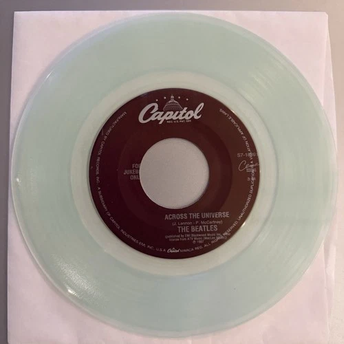 The Beatles Across the Universe 7" Clear Vinyl Single Capitol Records