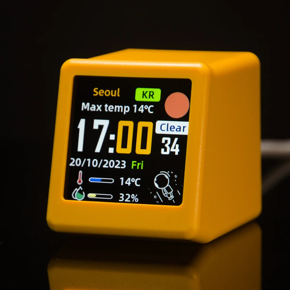Super Cool Mini Wifi Desktop Weather Digital Clock Station w