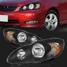 Pair For Toyota Corolla 2003-2008 Halogen Headlights Assembly Leftright Chrome