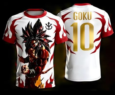 Son Goku Super Sayan 4 Football Jersey Adult Kids T-Shirt Dragon Ball City