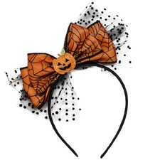 Halloween Pumpkin Headbands Orange Bow Headbands for Girl Women Hair Decoration