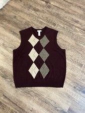 Dockers Acrylic Sweater Vest Argyle Men  s Large Grandpacore Cottagecore