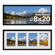 8x20 Picture Frames Set of 2, with 4 Opening for 4x6 Pictures, Display Multip...