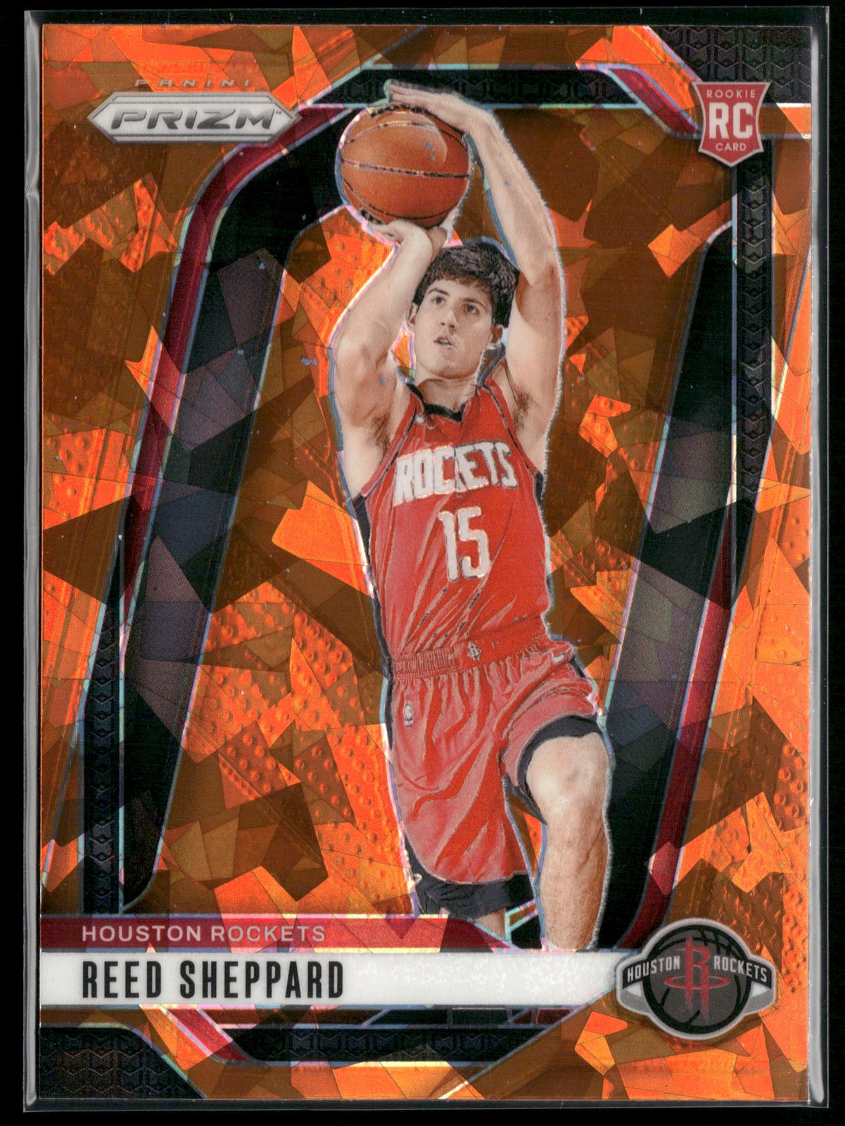 2024-25 Panini Prizm #268 Reed Sheppard Prizms Orange Ice