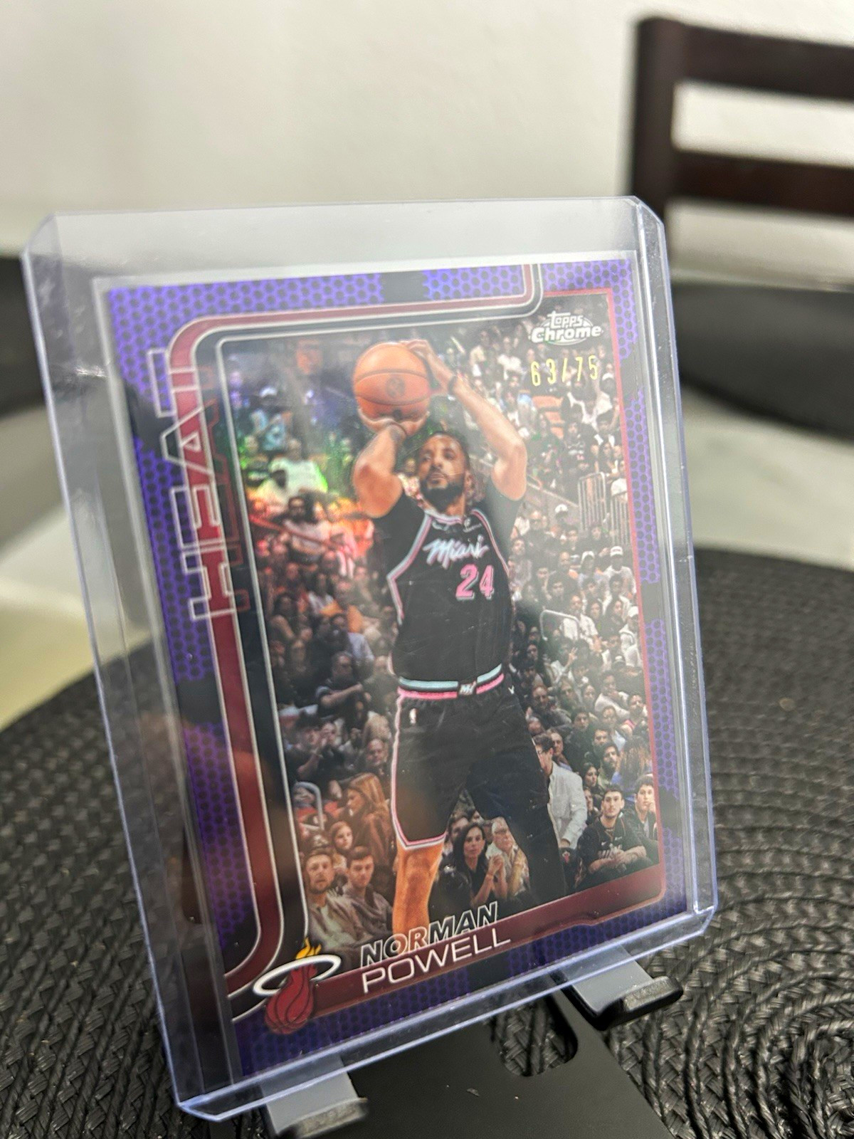Topps 2025-26 Topps Chrome Norman Powell #58 Purple Parallel 63/75 Heat
