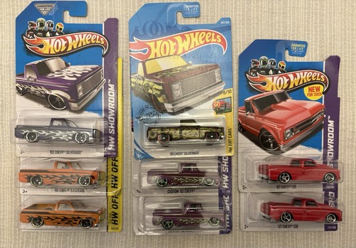 Hot Wheels 83 Chevy Silverado 8 Stück & andere Chevy Square Body tolles Truck Set