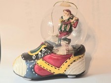 Vintage Giftcraft Santa Playing Baseball In Glass Dome Christmas Ornament