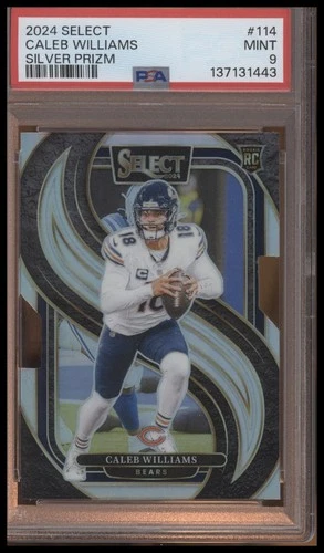 2024 Panini Select #114 Caleb Williams Silver Prizm Die Cut PSA 9