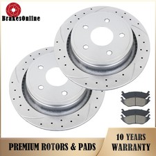 Rear Brake Rotors Pads Kit Slotted Brakes  35...