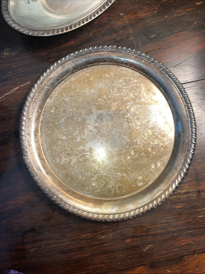 Lote De Colección De 4 Platos Para Servir Plateados Cuencos Plato Foto 2 de 4