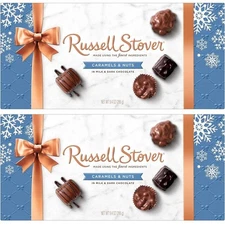 RUSSELL STOVER Caramels & Nuts Milk & Dark Chocolate Gift Box 32 Pieces (2 Pack)