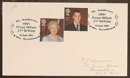z(GB-2216)GB 2003 FDC "the 21st birthday of Prince William." with Fife, SCO pmk