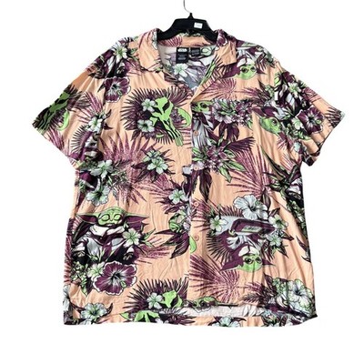Star Wars Baby Yoda Grogu Hawaiian Shirt Mens XL Pink Mandalorian Rayon Vacation