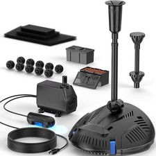 Pond Filter with Pond Pump Fountain, All-in-one 660 GPH Pond Filter Fountain