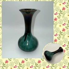 Vintage Blue Mountain Pottery Trumpet Drip Glaze Bud Vase Canada 5.5"