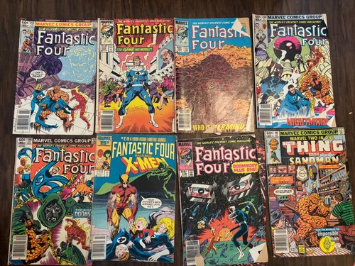 Fantastic Four Marvel Comic Lot Of 8 Vintage Mixed Issues