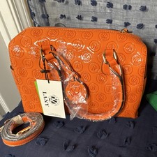 LANY Orange Logo Satchel Bag Set for Women wi...