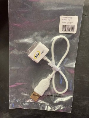 ZioTek USB to iPod Cable   1ft   White   Model 131 1517