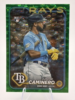 2024 Topps Update Junior Caminero #US223 Green Crackle Foilboard /499 (RC)