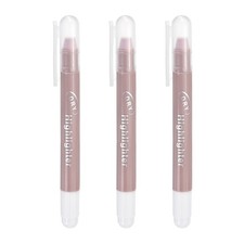 Solid Highlighters, 3 PCS Twistable Fluorescent Highlighter Markers, Brown