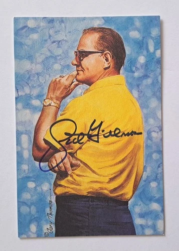 1992 Goal Line Art SID GILLMAN Signed LE 4x6 HOF Card /5000 Auto 101 Beckett BAS