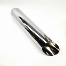 Universal Angle Cut Chrome Exhaust Tip 2 Inlet 2.5 Outlet 18 Long Jac21218