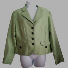 Kay Unger Blazer Jacket Pockets Silk Blend 16 Office Brunch Chic