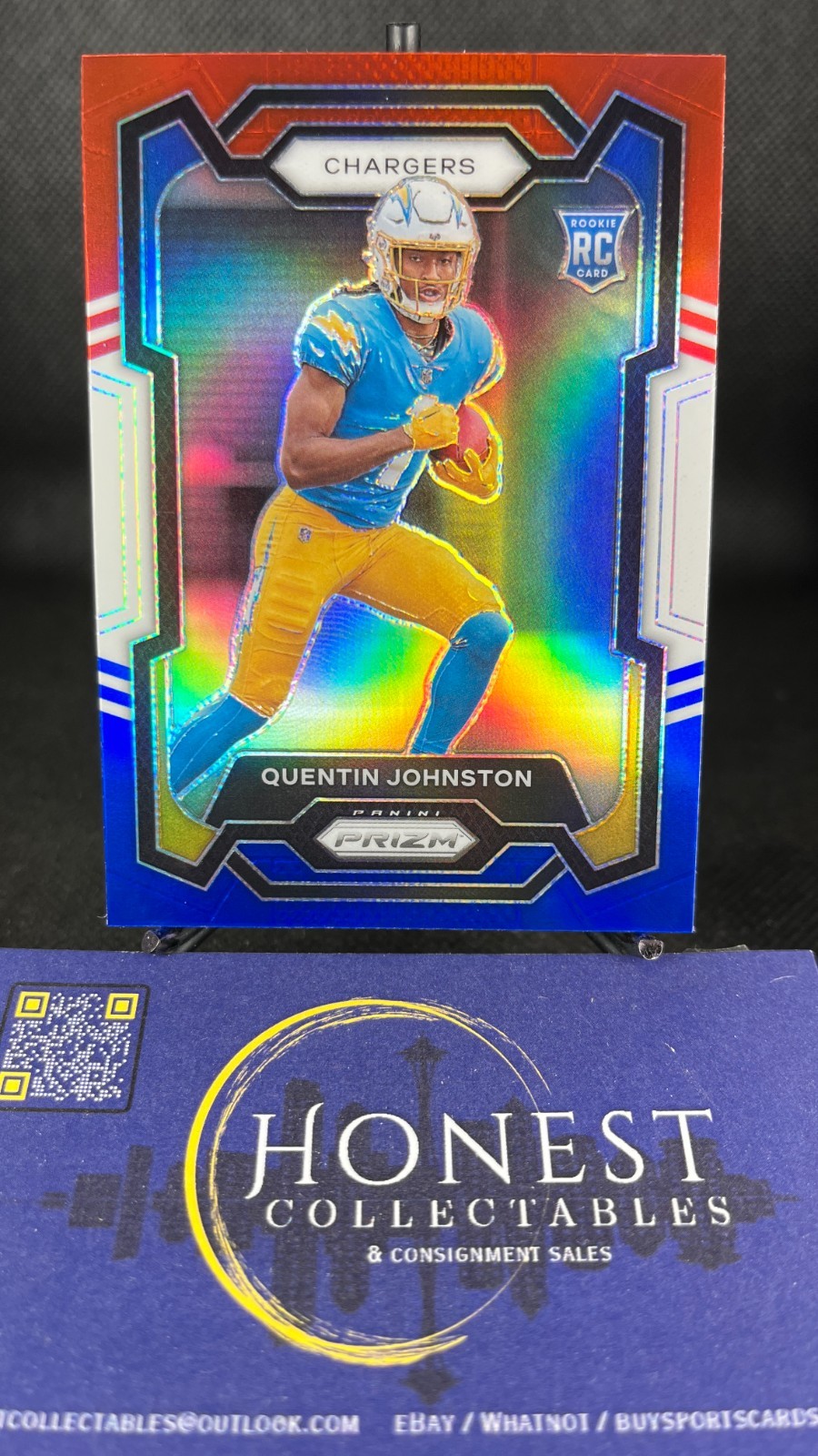 Quentin Johnston (RC) - 2023 Panini Prizm Red White Blue Prizm #353