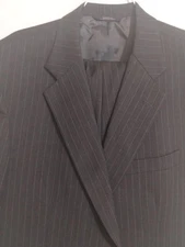 (SA138) MINT Brooks Brothers LIGHT SILKY WOOL DARK GRAY PINSTRIPE SUIT- 42R