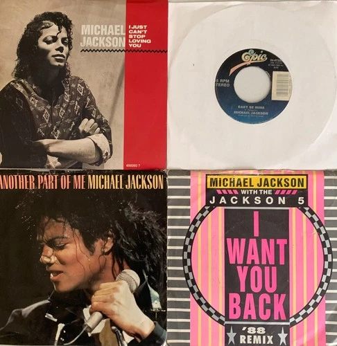 NICE LOT OF4 MICHAEL JACKSON  7" RECORDS (ALL DIFFERENTRECORDS) VG/EX