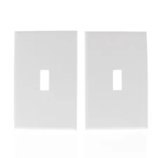 2 Pack- Cheetah White 1-Gang Toggle Switch Cover Plastic Wallplates 9000-W