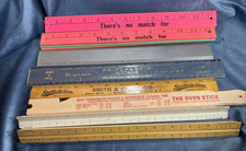 Vintage 2- 3 Sided Rulers Set Lot 8 total Wooden YARD Sticks , plastic