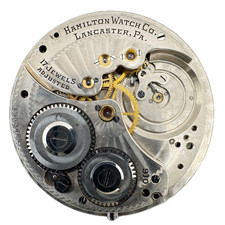 Antique 14s 1923 Hamilton 17J Mechanical Pocket Watch Movement 910 USA fParts