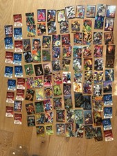 90 Marvel, DC , Pokemon etc Trading Cards, mini comic etc 