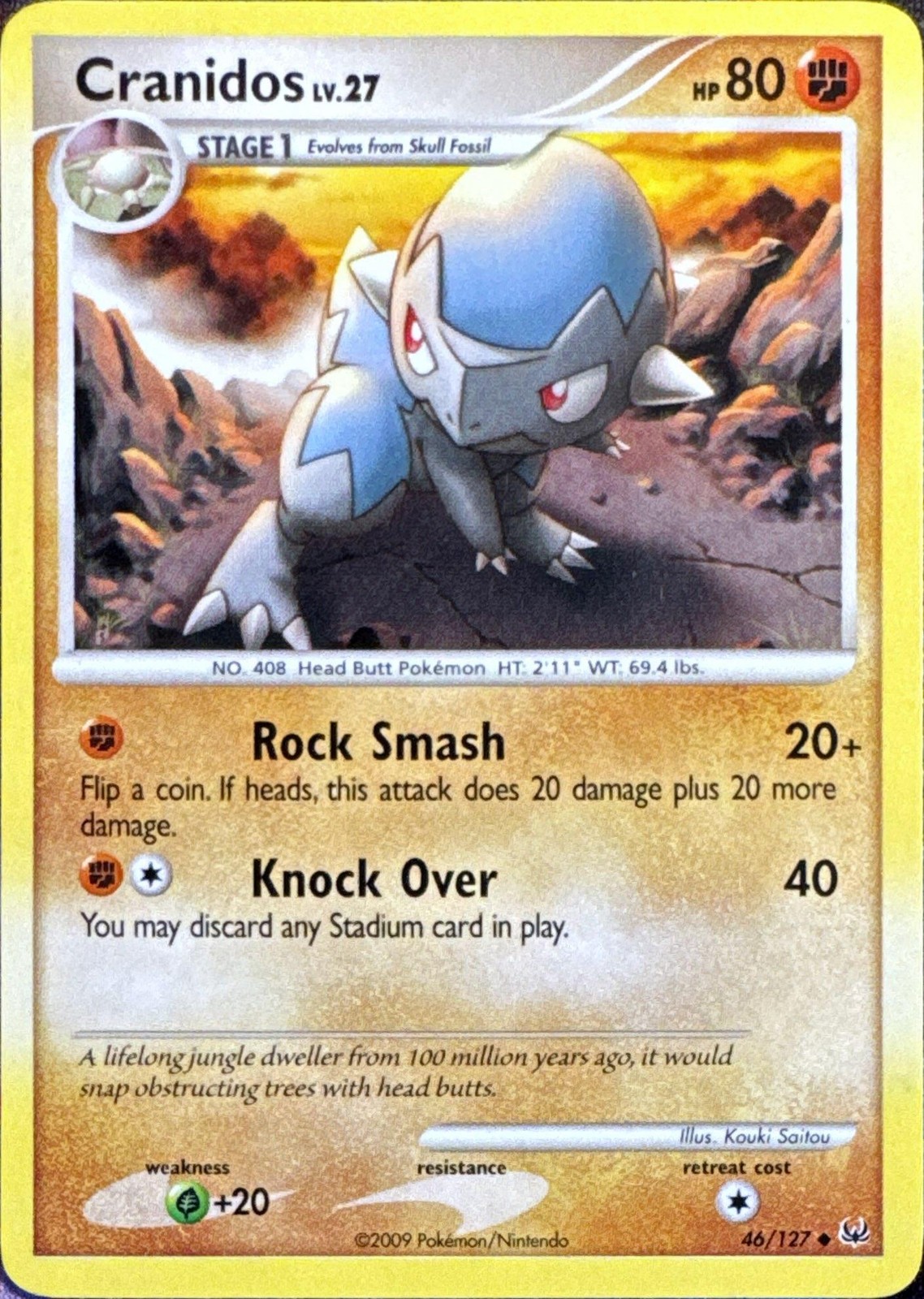 Cranidos 46/127 Uncommon Platinum Pokemon Lightly Played