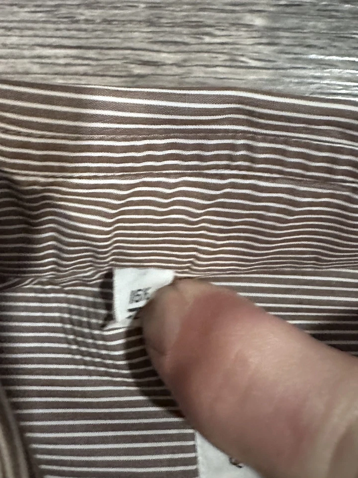 $1,495  CESARE ATTOLINI Dress Shirt Red/White Striped 16.5 - 42 Italy Spread - Image 4 of 4