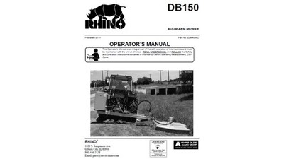 Rhino DB150 Boom Arm Mower Maintenance and Owner's Operator's Manual