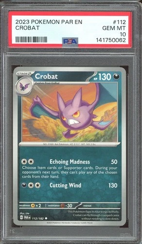 Pokemon TCG Scarlet & Violet Paradox Rift #112 Crobat PSA 10