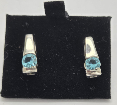 Türkis Ohrhänger Silberfarben Vintage Boho Oval Edelstein Hänger