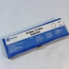 NAPA Hand Tools 15pc 1/4" Drive Socket Set 6015 NOS SEALED Metal Box USA Ratchet